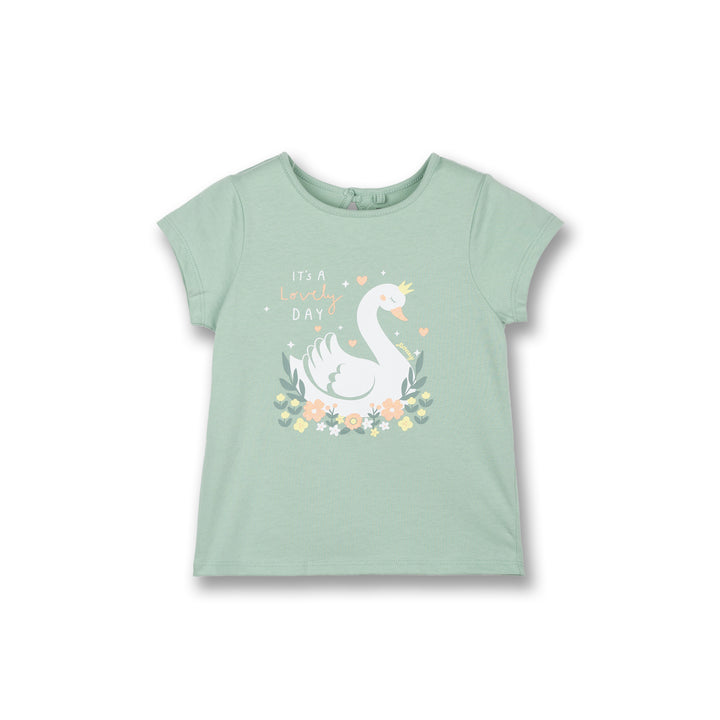 Poney Girls Green It's A Lovely Day Short Sleeve Tee