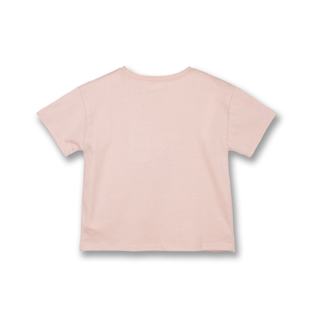 Poney Girls Dusty Pink Protect The Nature Short Sleeve Tee