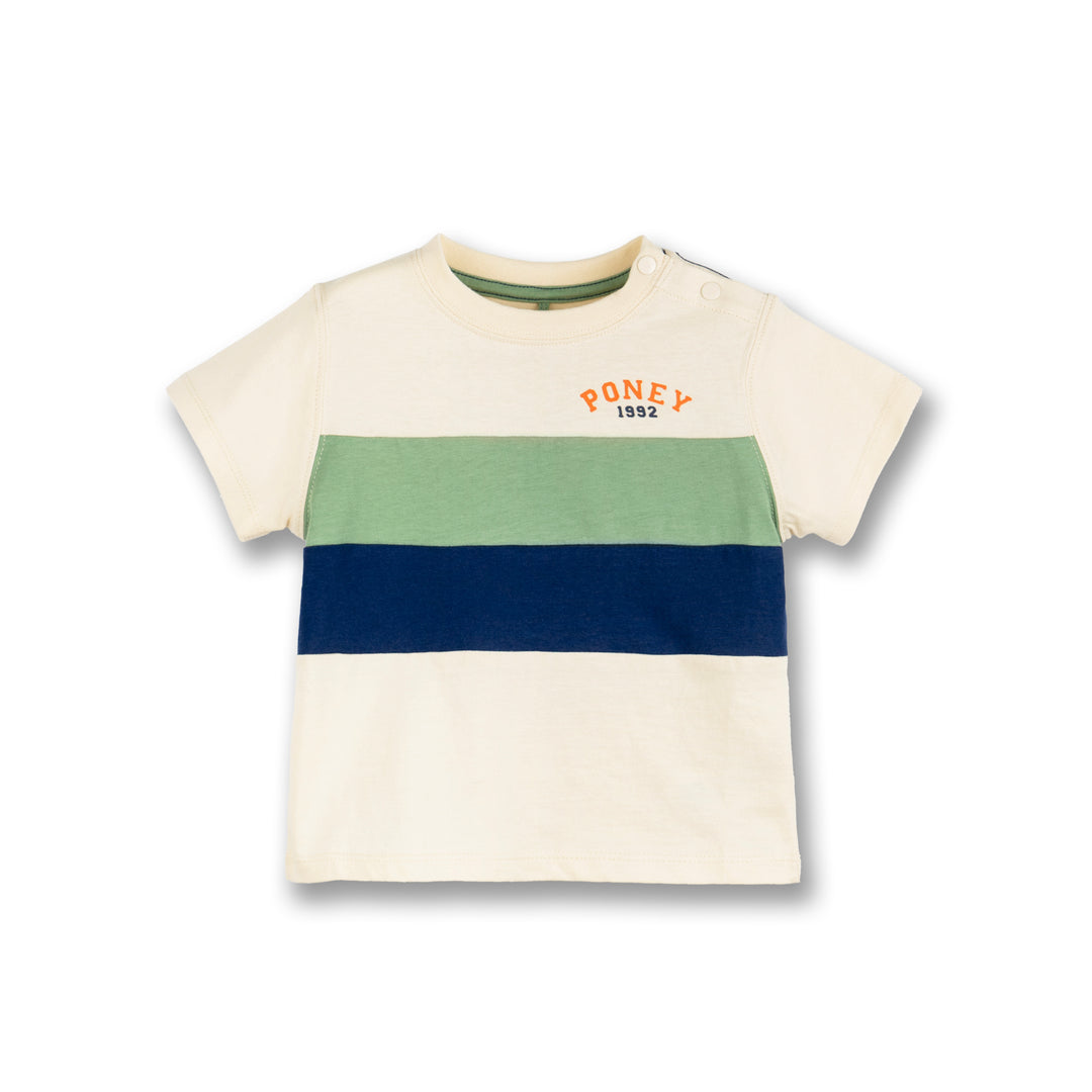 Poney Boys Beige Trio Cut & Sew Short Sleeve Tee