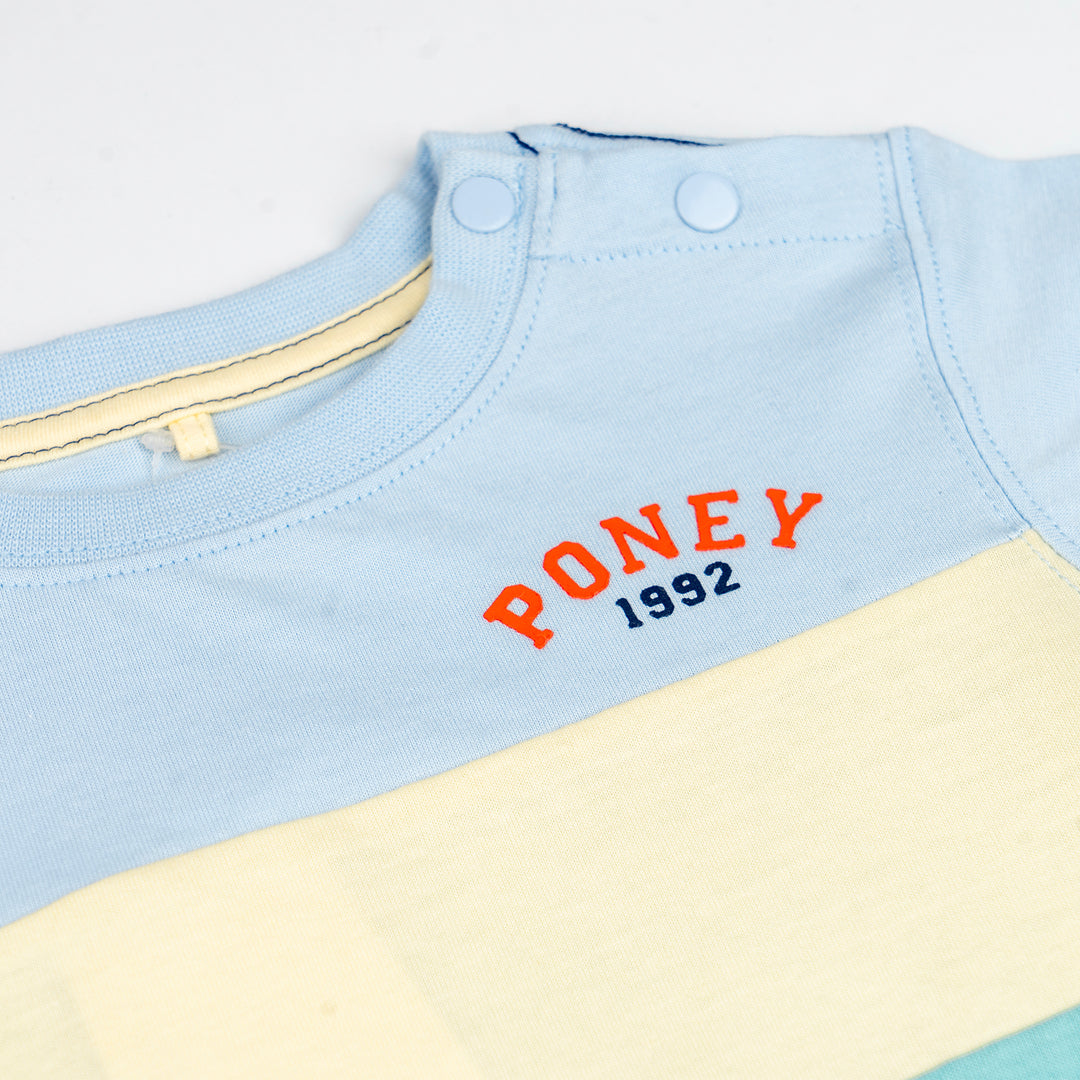 Poney Boys Light Blue Trio Cut & Sew Short Sleeve Tee