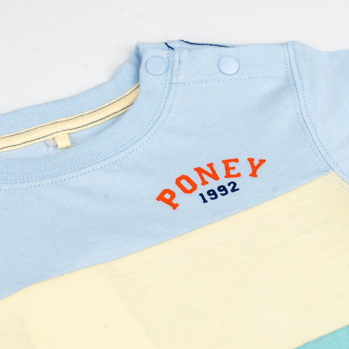 Poney Boys Light Blue Trio Cut & Sew Short Sleeve Tee