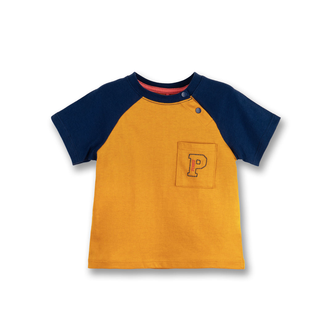 Poney Boys Mustard Pocket Raglan Short Sleeve Tee