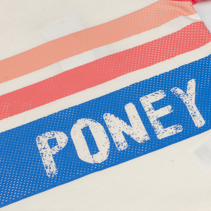 Poney Boys Cream Blazing Striped Raglan Short Sleeve Tee