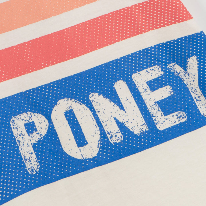 Poney Boys Cream Blazing Striped Raglan Short Sleeve Tee