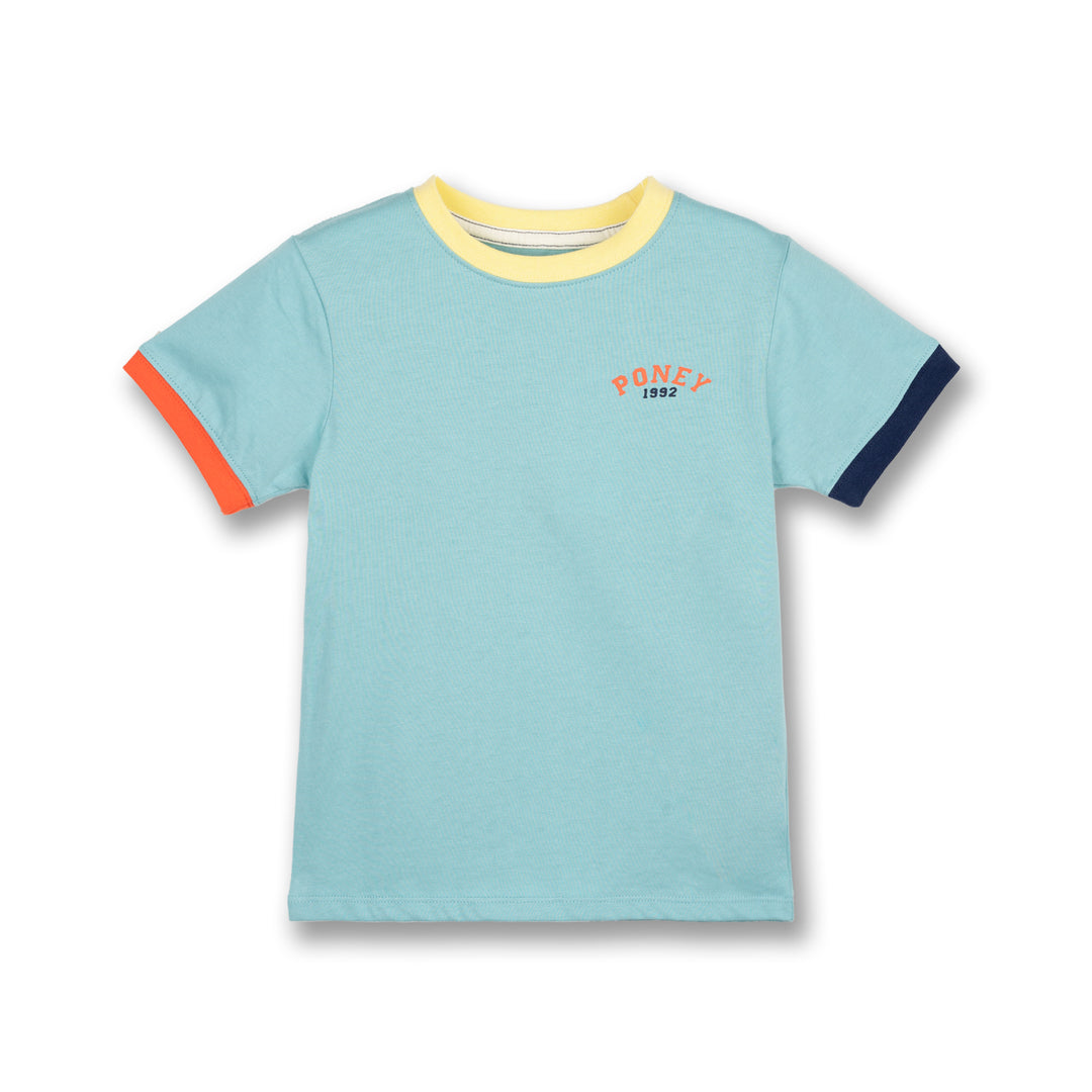Poney Boys Turquoise Classic 1992 Logo Short Sleeve Tee