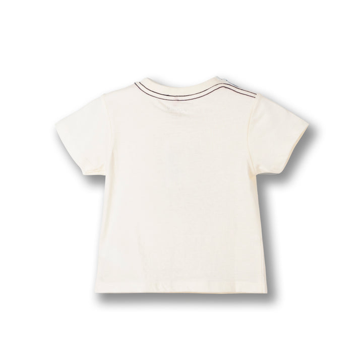 Poney Boys Cream Little Astronaut Short Sleeve Tee