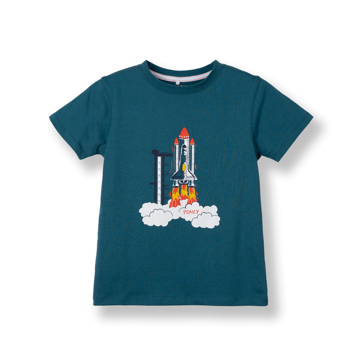 Poney Boys Blue 3..2..1.. Blast Off! Short Sleeve Tee