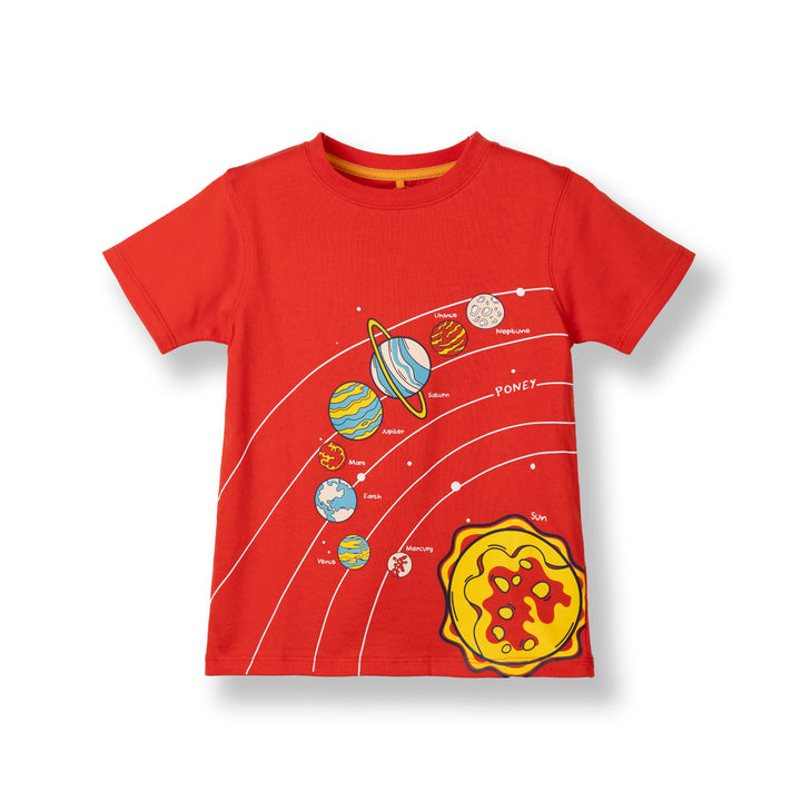 Poney Boys Red Galactic Galaxy Guide Short Sleeve Tee