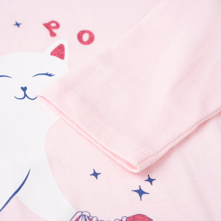 Poney Girls Light Pink Roller Kitty Long Sleeve Tee 2240185