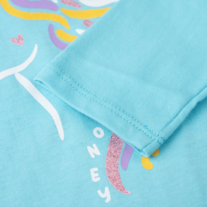 Poney Girls Turqoise Graceful Unicorn Long Sleeve Tee 2240187