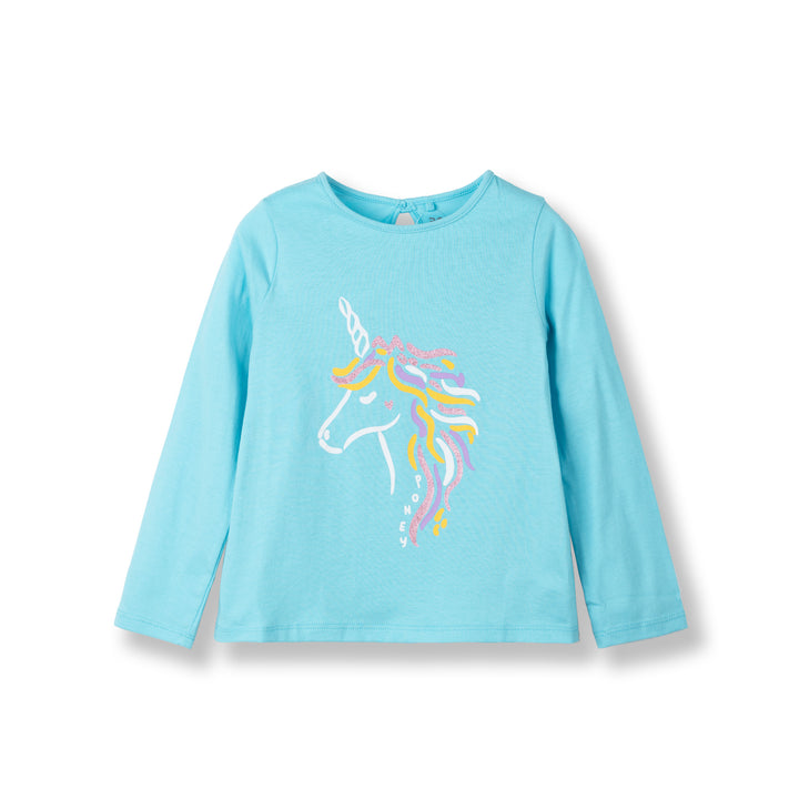 Poney Girls Turqoise Graceful Unicorn Long Sleeve Tee 2240187