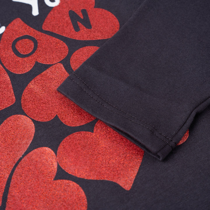 Poney Girls Dark Grey Choose Your Heart Long Sleeve Tee 2240188