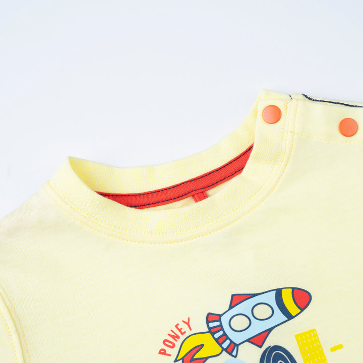 Poney Baby Boys Lt.Yellow Coolest Kid Ever! Short Sleeve Tee