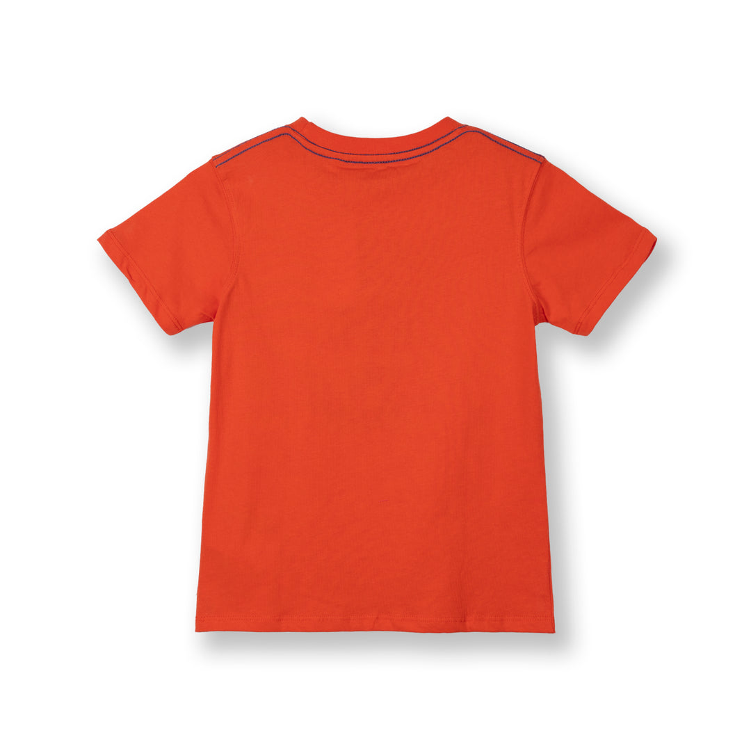 Poney Boys Orange Racing Car’s Track Short Sleeve Top