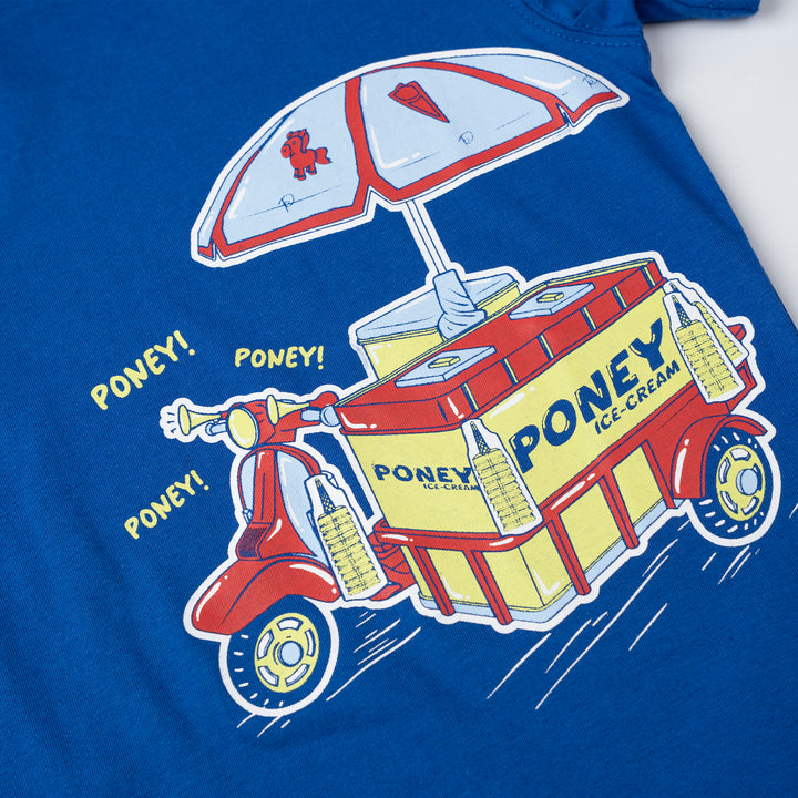 Poney Boys Blue Poney’s Ice-cream Bike Short Sleeve Tee