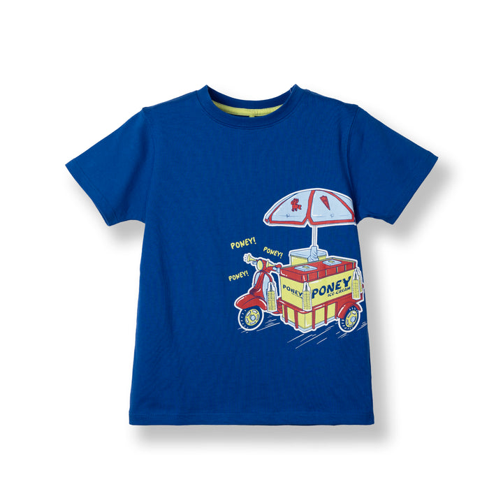 Poney Boys Blue Poney’s Ice-cream Bike Short Sleeve Tee