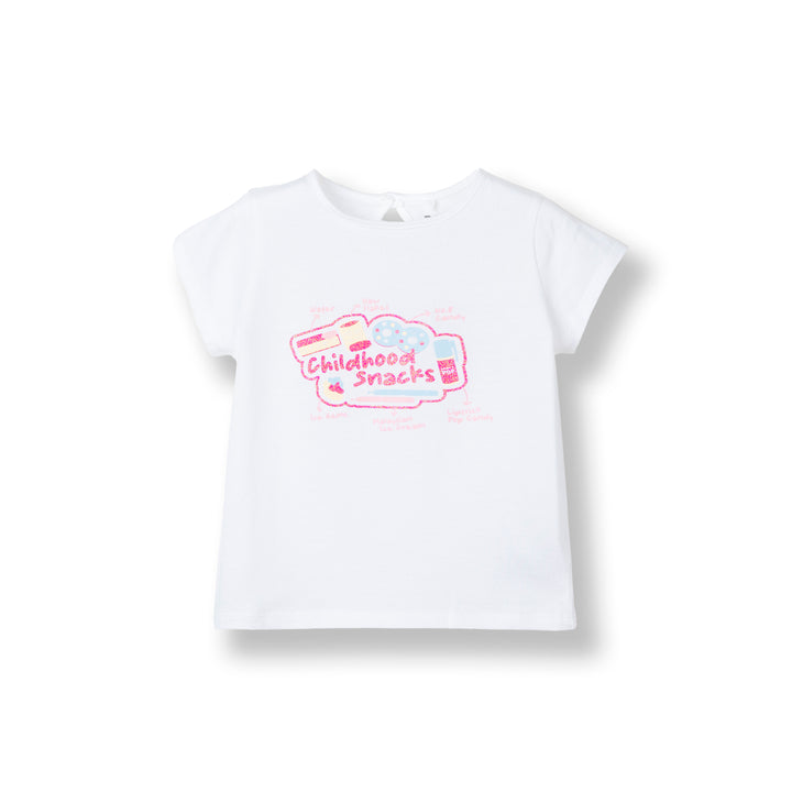 Poney Girls White Iconic Childhood Snacks Short Sleeve Tee