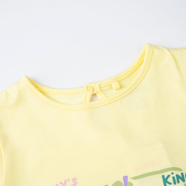 Poney Girls Yellow King and Queen of Fruit Short Sleeve Tee