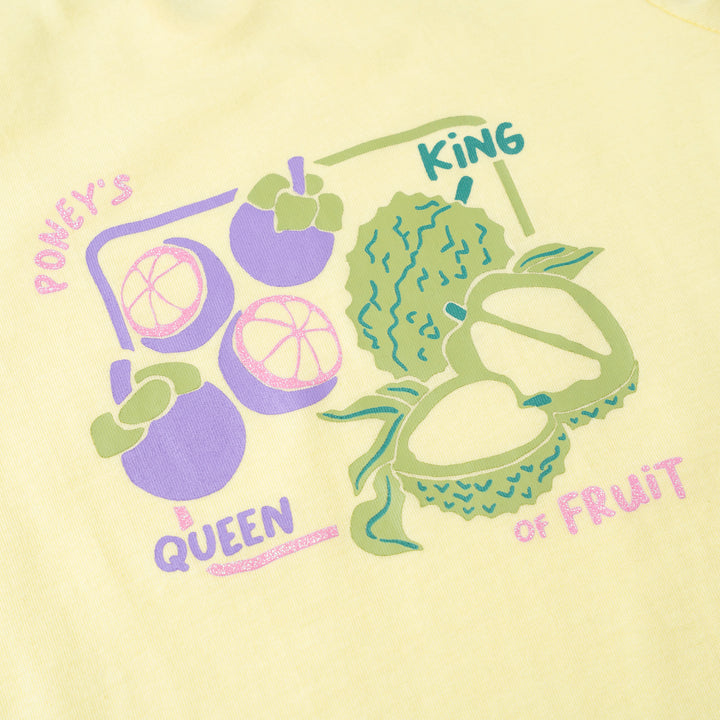 Poney Girls Yellow King and Queen of Fruit Short Sleeve Tee