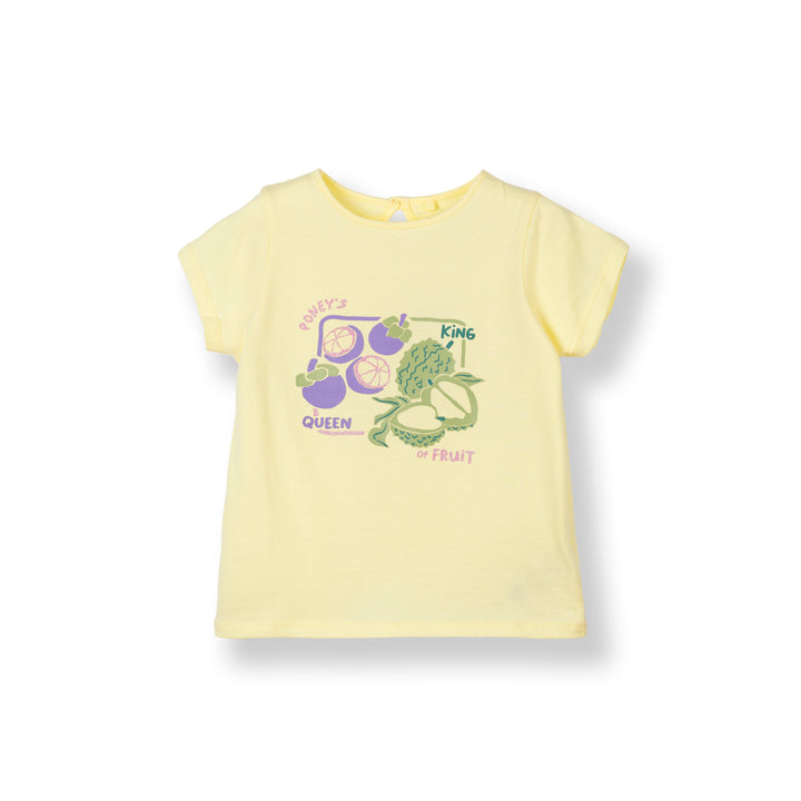 Poney Girls Yellow King and Queen of Fruit Short Sleeve Tee