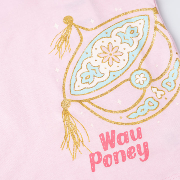 Poney Girls Lt.Pink Wau Bulan Short Sleeve Tee