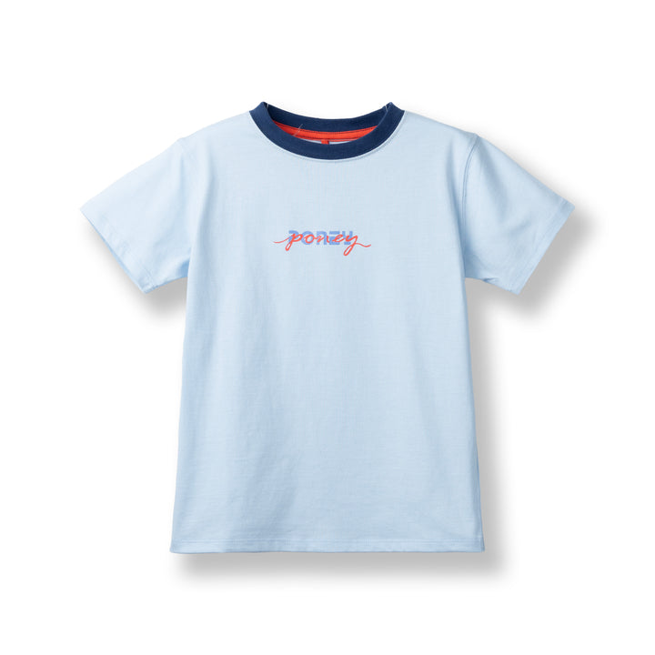 Poney Unisex Light Blue Poney Logo Graphic Short Sleeve Tee