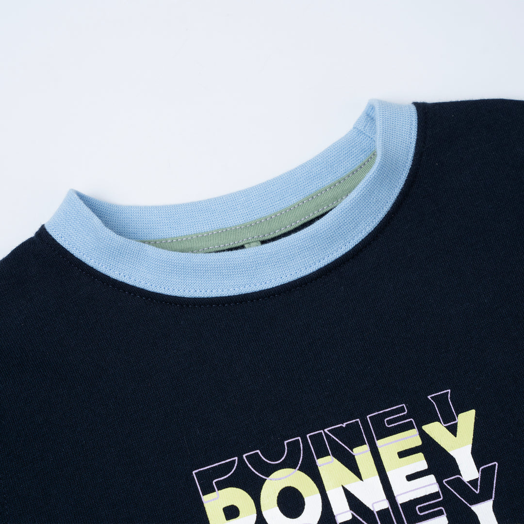 Poney Unisex Navy Poney Logo Graphic Short Sleeve Tee