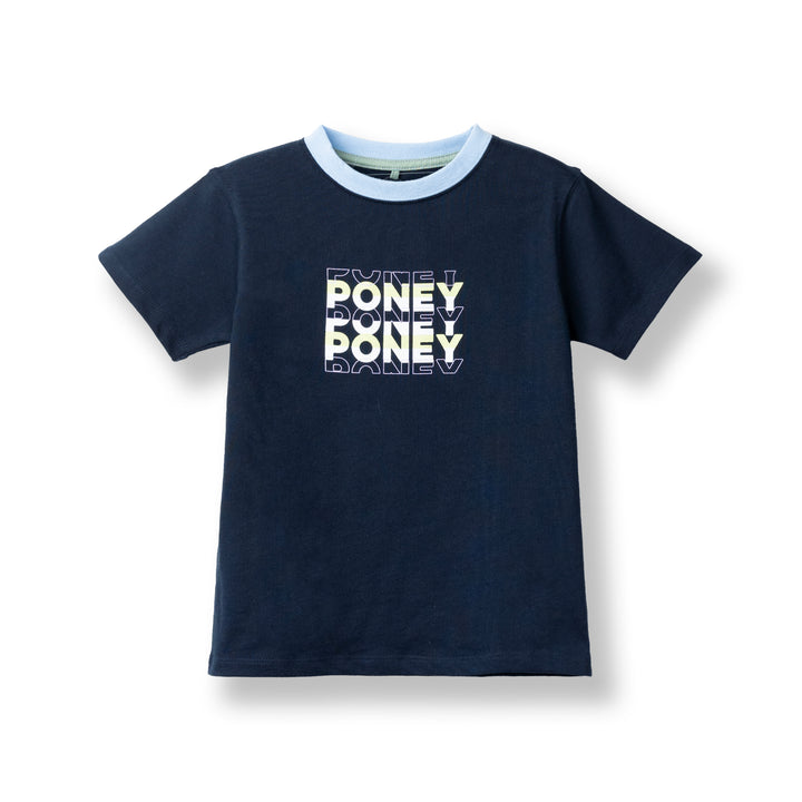 Poney Unisex Navy Poney Logo Graphic Short Sleeve Tee