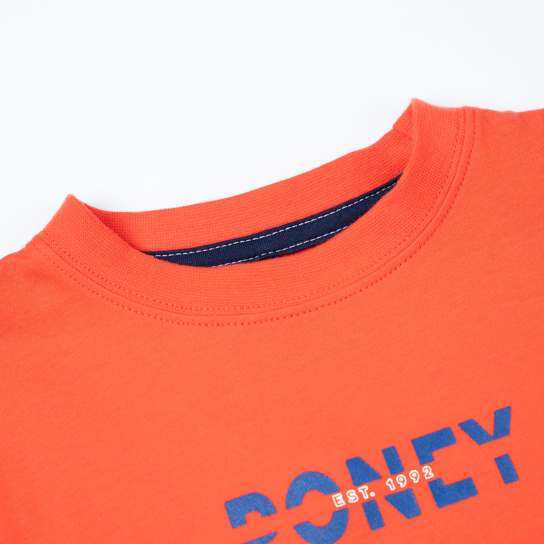 Poney Unisex Orange Poney Logo Graphic Short Sleeve Tee