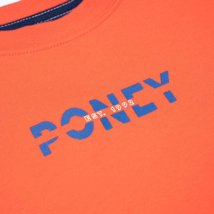 Poney Unisex Orange Poney Logo Graphic Short Sleeve Tee