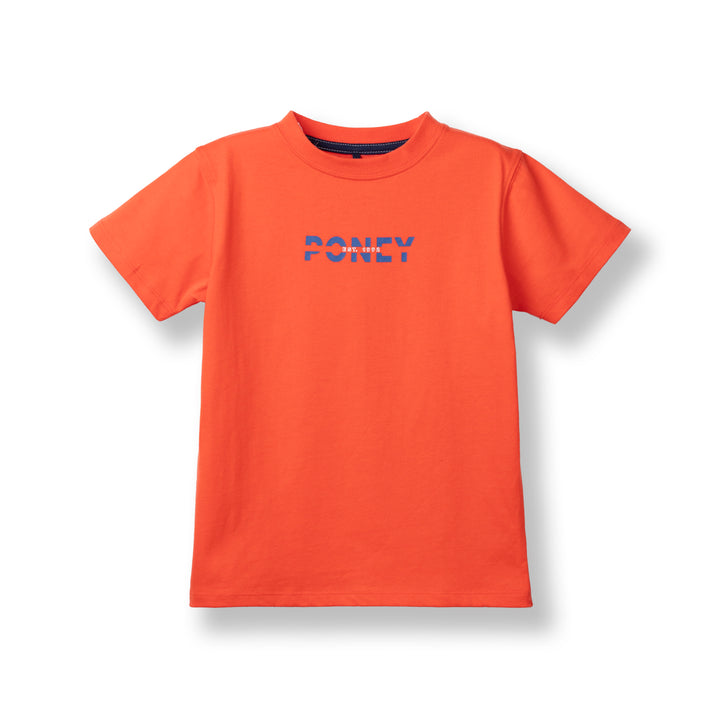 Poney Unisex Orange Poney Logo Graphic Short Sleeve Tee