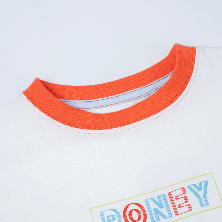 Poney Unisex White Poney Logo Graphic Short Sleeve Tee