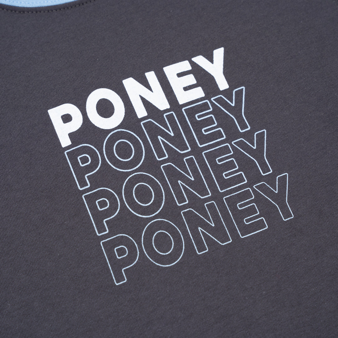 Poney Unisex Dark Grey Poney Logo Graphic Short Sleeve Tee