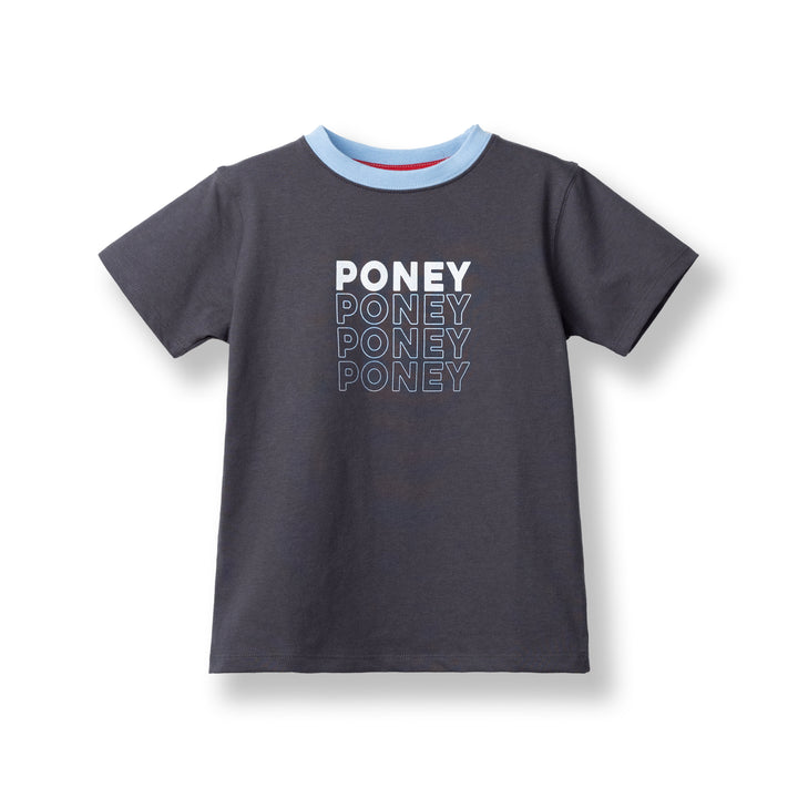 Poney Unisex Dark Grey Poney Logo Graphic Short Sleeve Tee