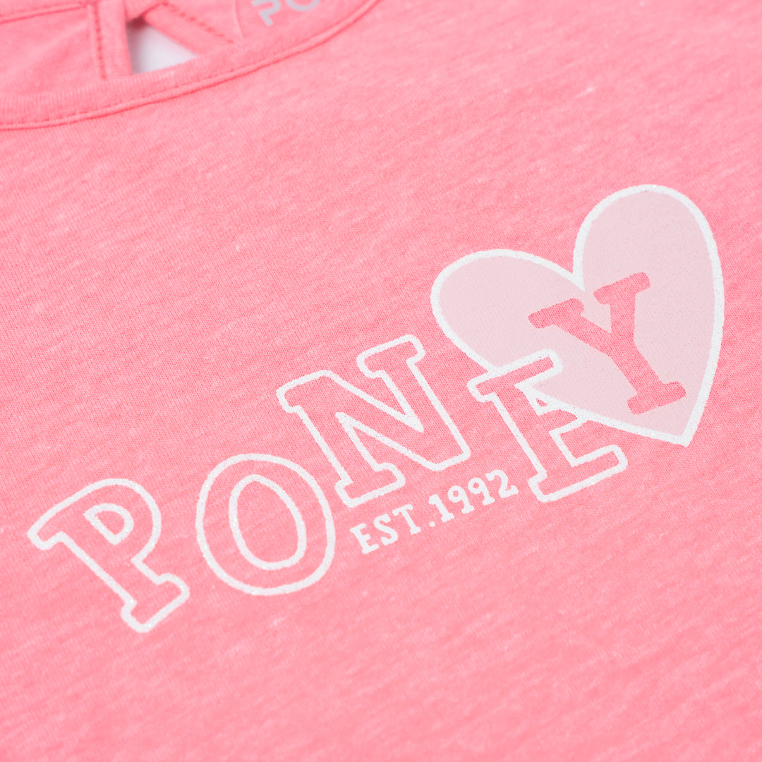 Poney Girls Pink Hearty Poney Long Sleeve Tee