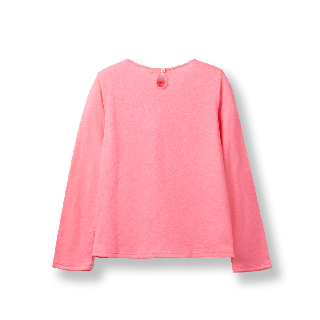 Poney Girls Pink Hearty Poney Long Sleeve Tee