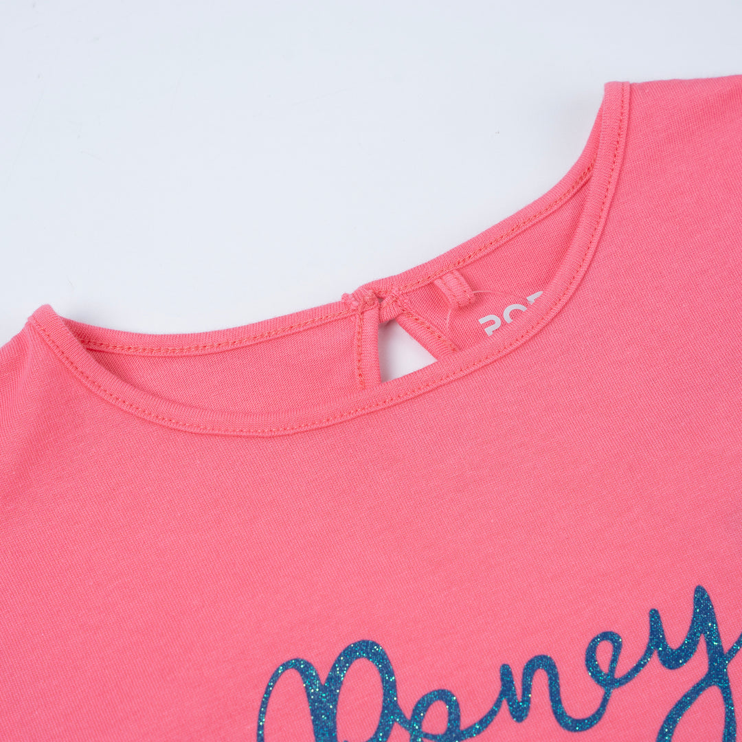 Poney Girls Pink Sparkly Poney Long Sleeve Tee