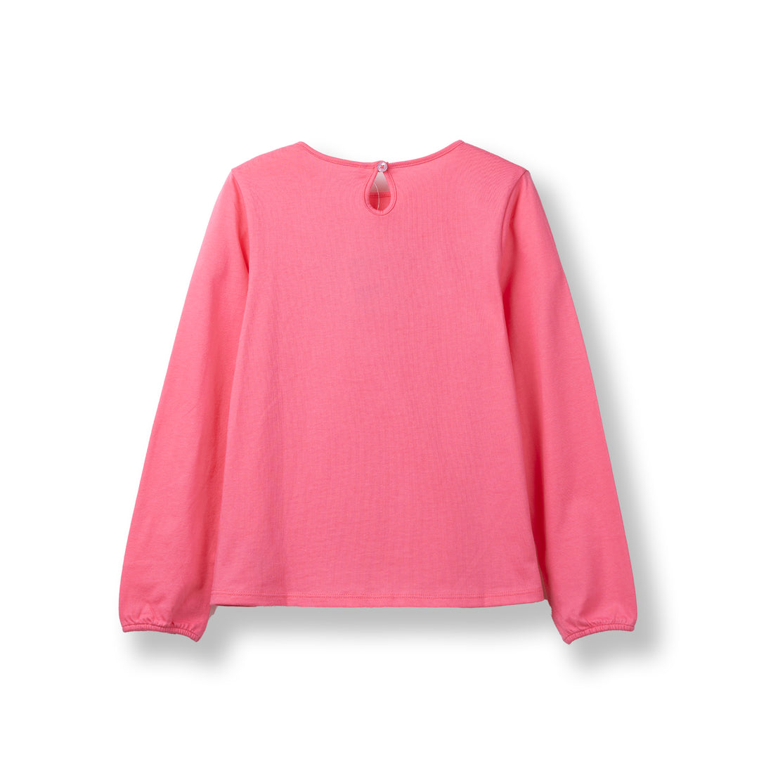 Poney Girls Pink Sparkly Poney Long Sleeve Tee