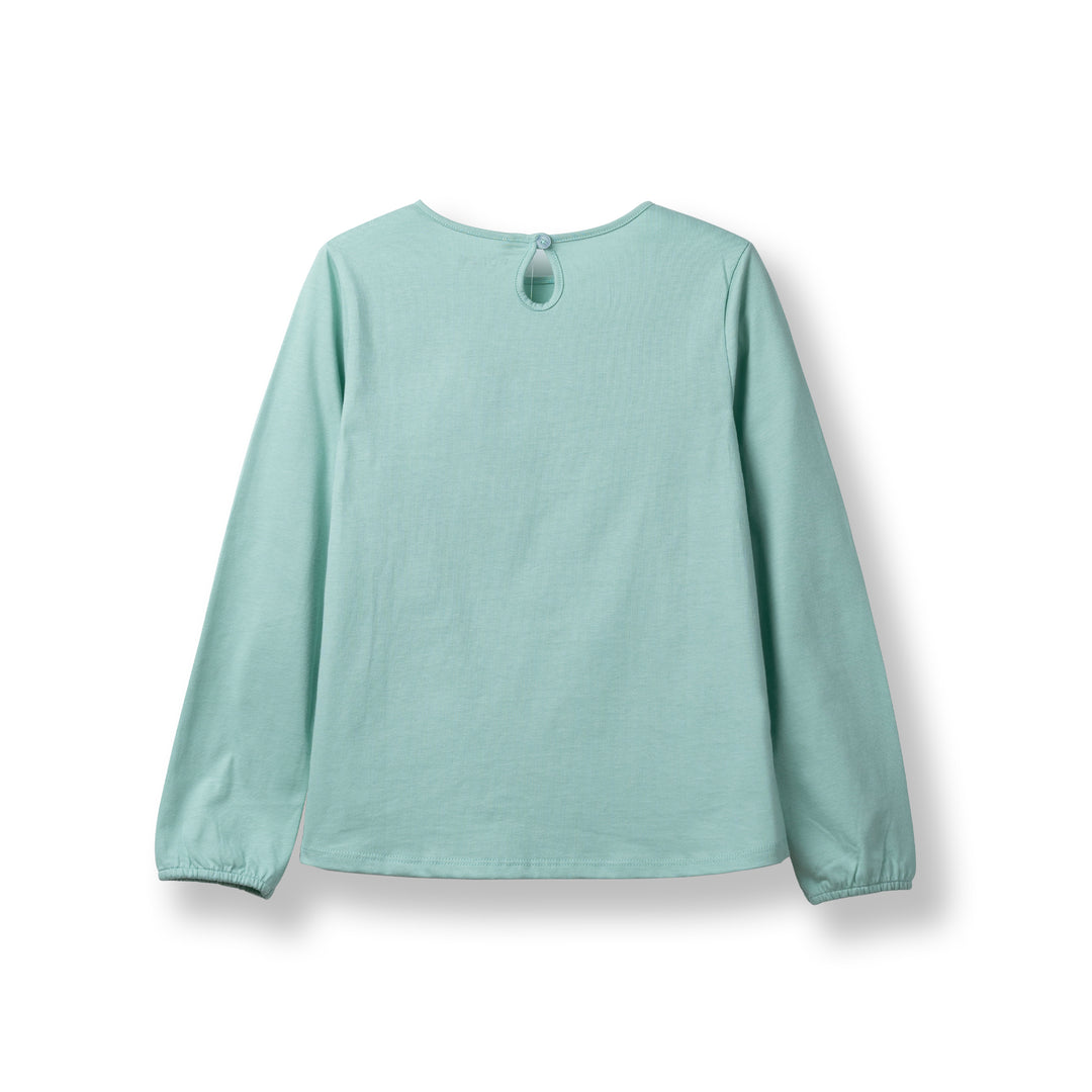 Poney Girls Light Green Sparkly Poney Long Sleeve Tee