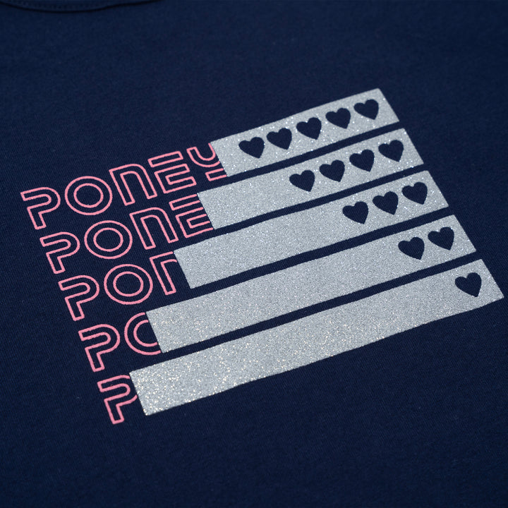 Poney Girls Blue Love Poney Long Sleeve Tee