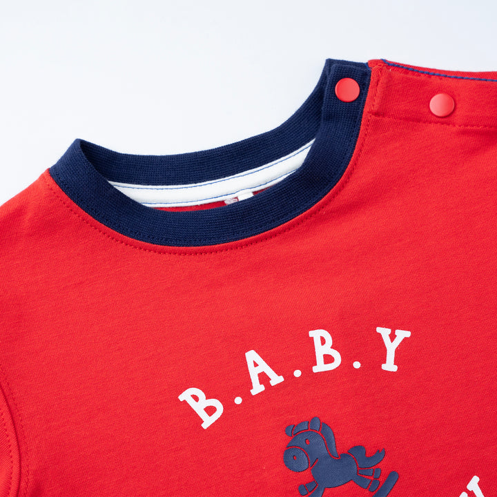 Baby Boy Red Poney Logo Tee 2240262