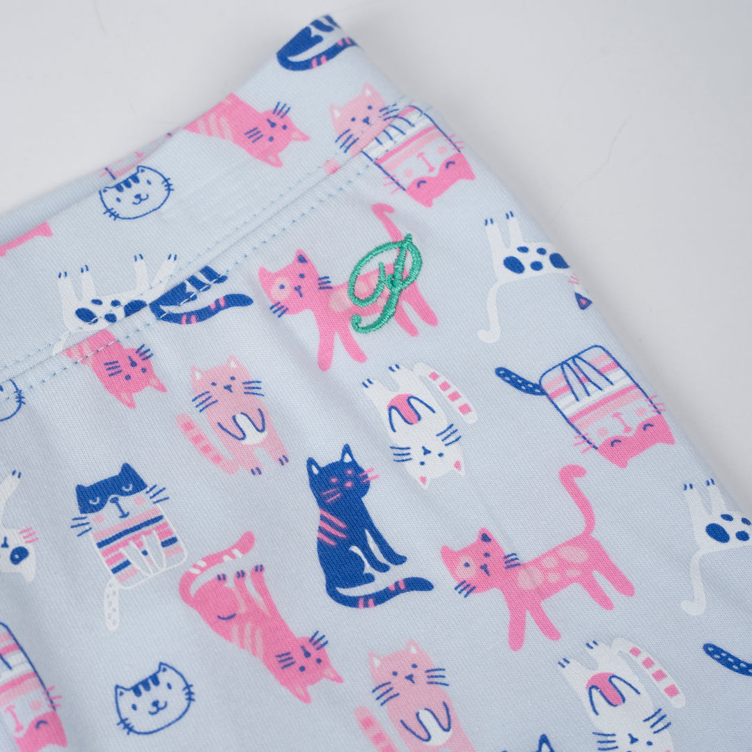 Girls Lt Blue Purrrfect Feline Legging