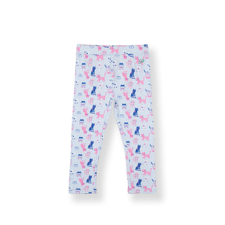 Girls Lt Blue Purrrfect Feline Legging