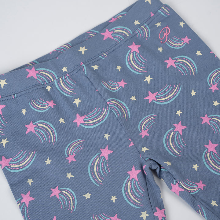 Girls Blue Shooting Stars Legging