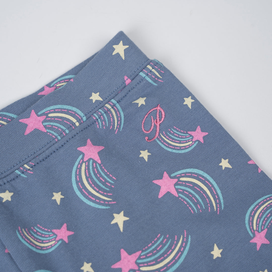 Girls Blue Shooting Stars Legging