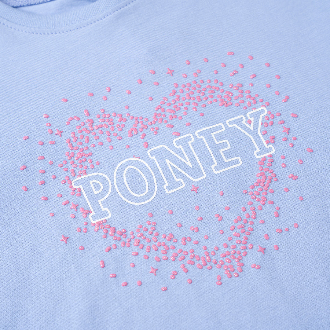 Poney Girls Purple Poney Logo Short Sleeve Top 2240294