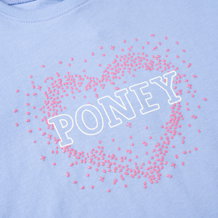 Poney Girls Purple Poney Logo Short Sleeve Top 2240294