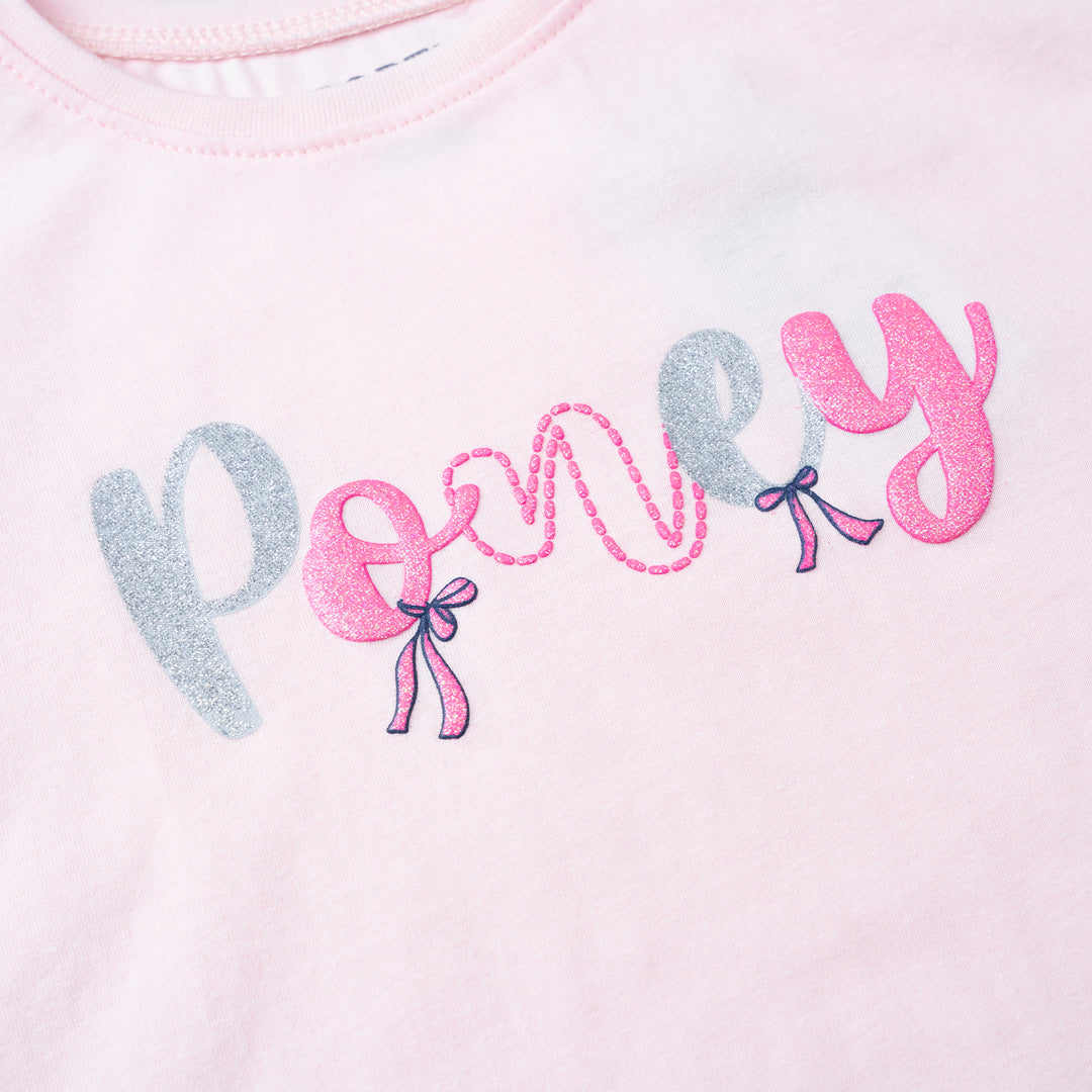 Poney Girls Lt.Pink Poney Logo Short Sleeve Top 2240296