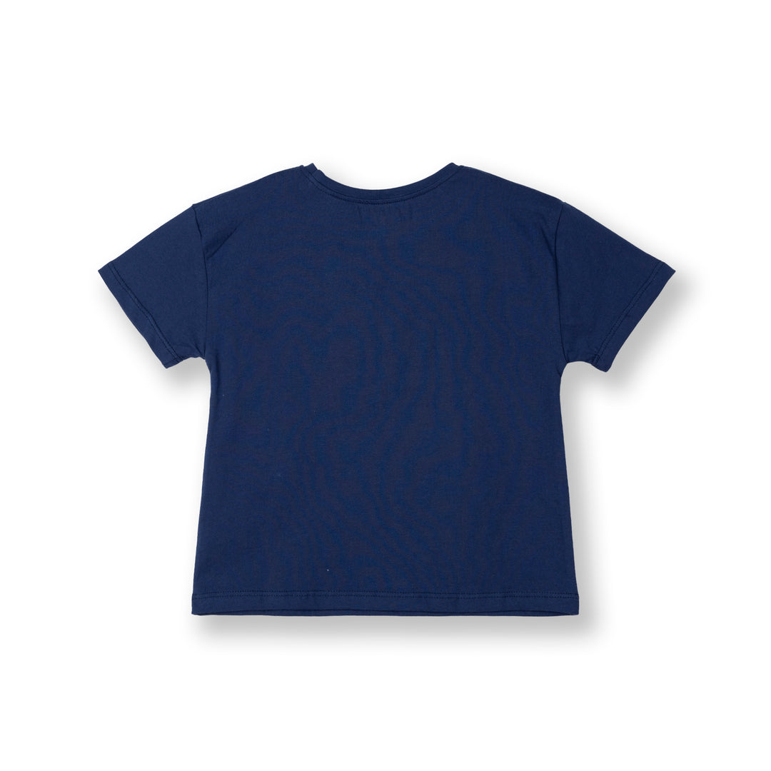 Poney Girls Navy Poney Logo Short Sleeve Top 2240297