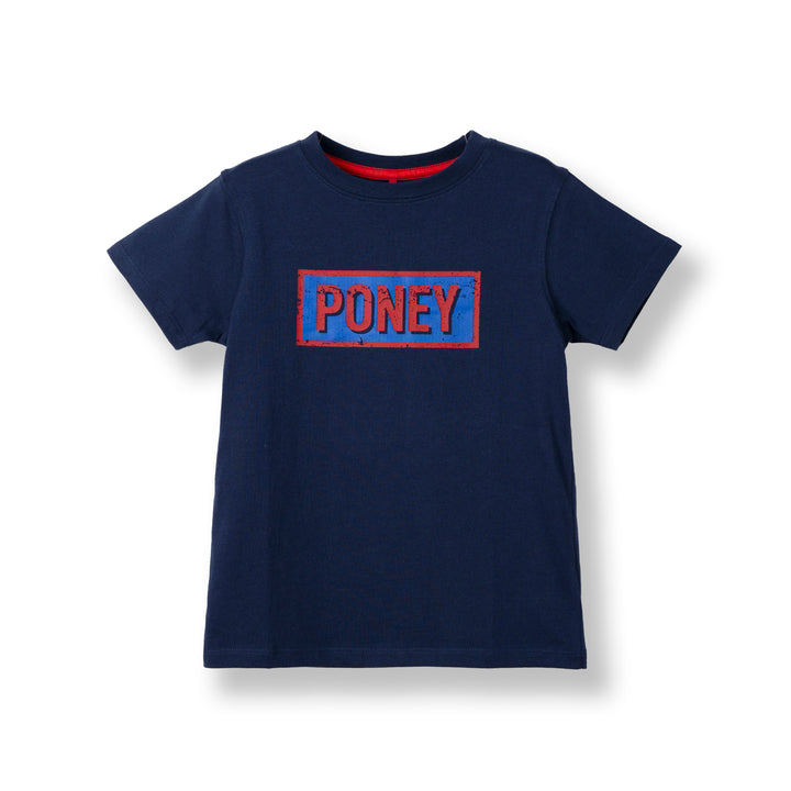 Poney Boys Navy Poney Logo Short Sleeve Tee 2240300